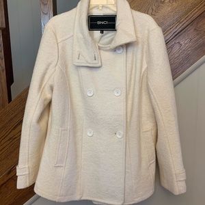 BNCI Ivory Wool Peacoat NWOT